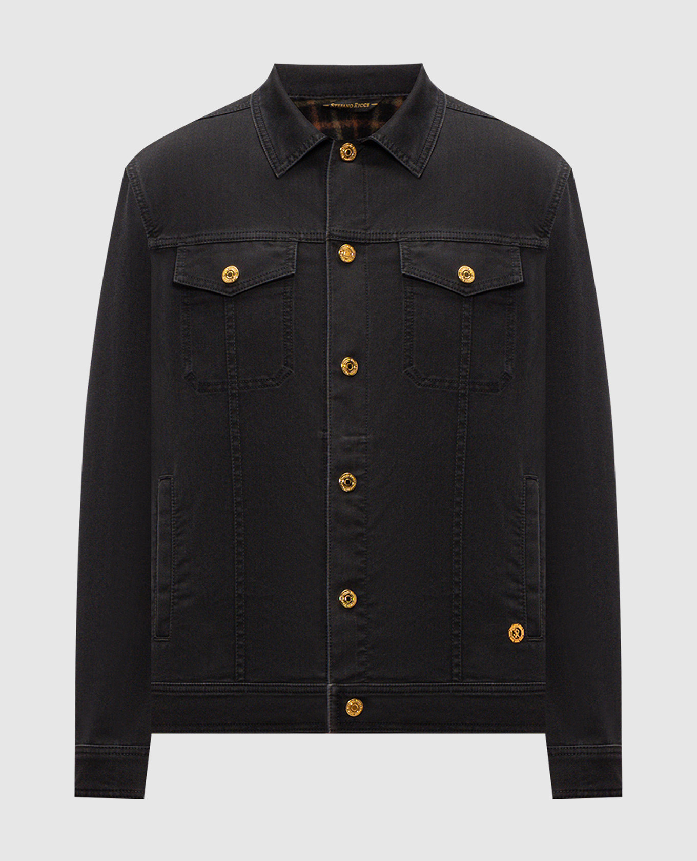 Black denim jacket Stefano Ricci