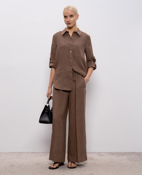 Babe Pay Pls Brown linen pants D2601WMENFI