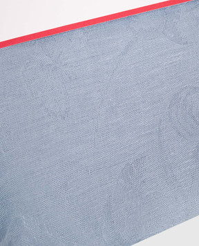 Le Jacquard Fraincais Tivoli blue linen tablecloth 31299