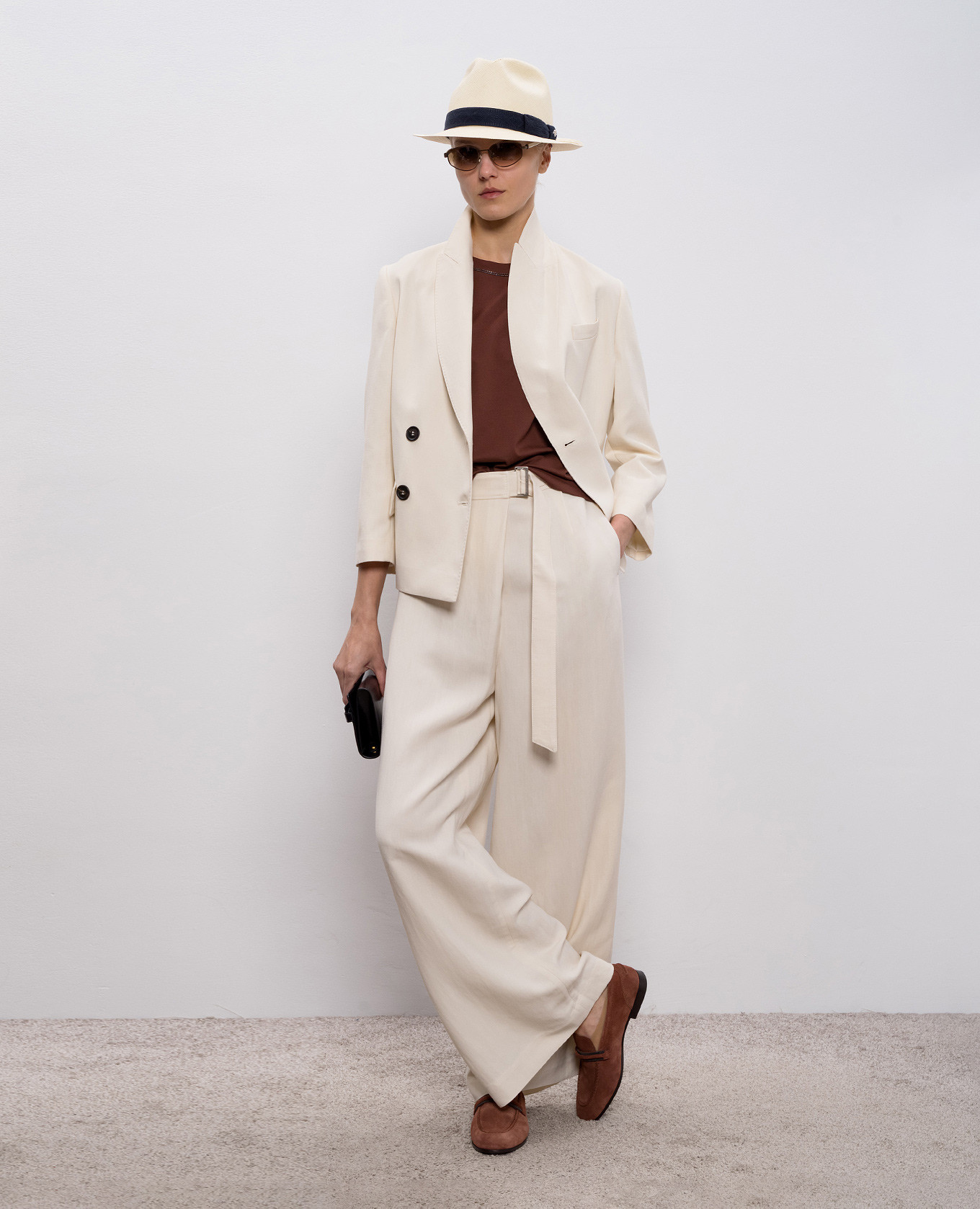 Brown T-shirt with lapels Brunello Cucinelli 2