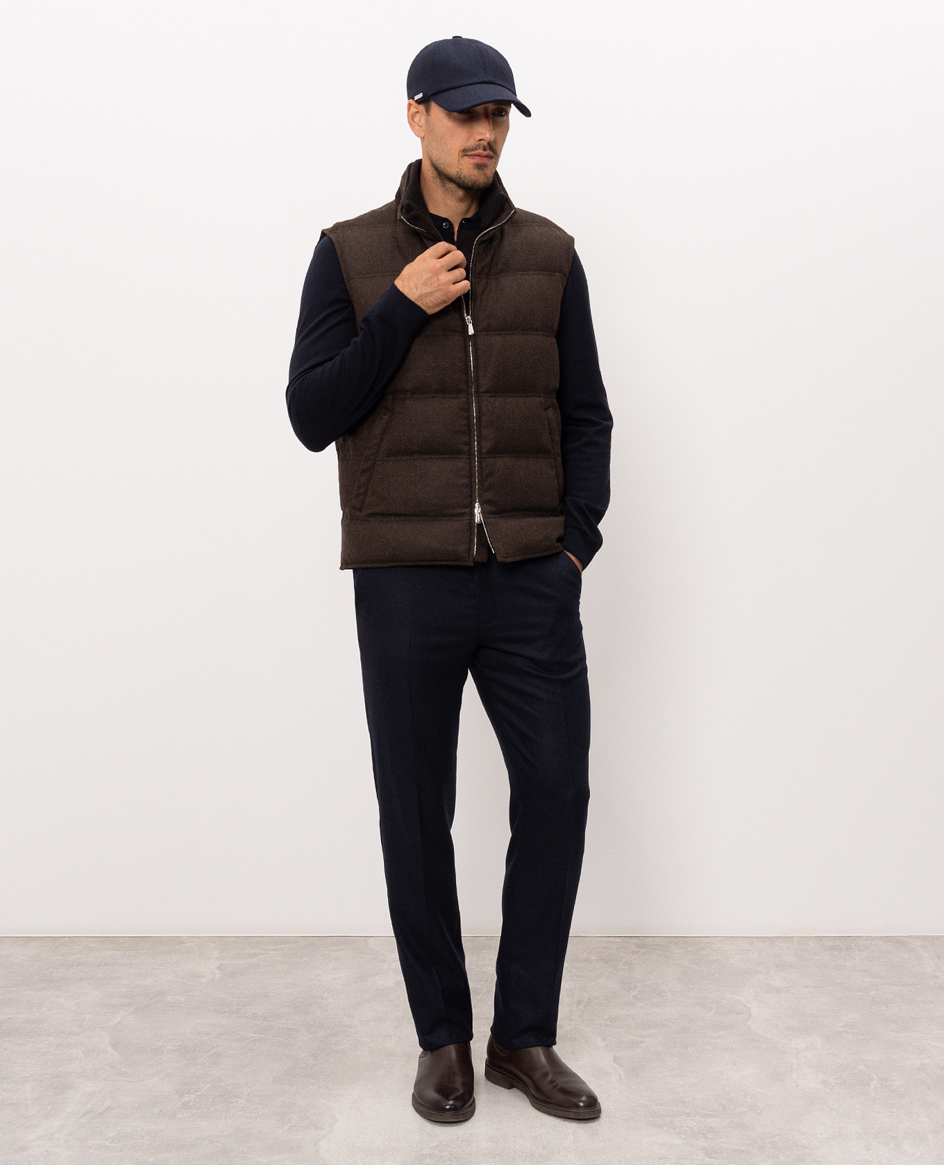 Blue wool and cashmere pants Enrico Mandelli 2