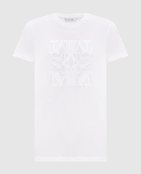 Max Mara MXMGIOVANE white T-shirt with embroidered monogram logo MXMGIOVANE