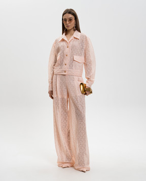 Ermanno Scervino Pink lace pants D482P360EQF