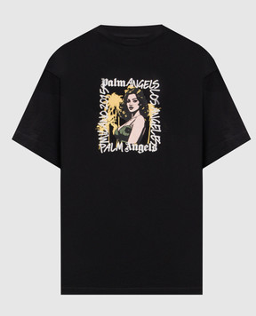 Palm Angels Black Pinup T-shirt PMAA109S26JER00F