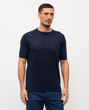 Brunello Cucinelli Blue linen t-shirt M2L00340