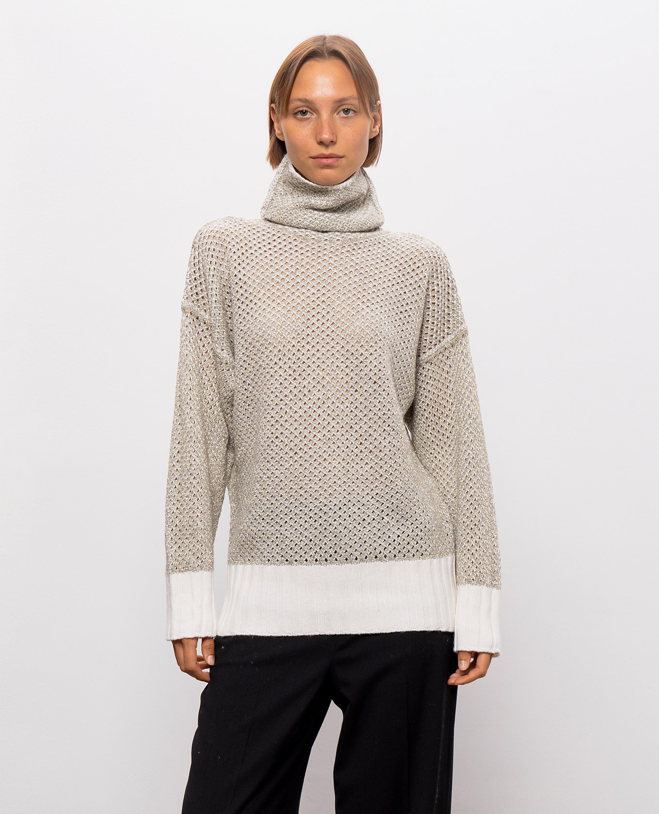 Ivory sweater with lurex Twinset 3