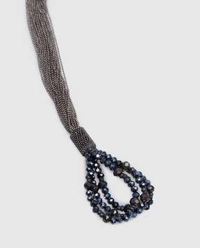 Peserico Gray necklace with monil chain and beads A35537C0CC909