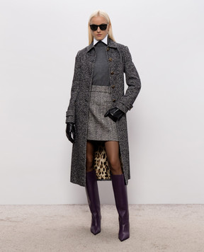 Dolce&Gabbana Gray wool mini skirt F4DFFTFCZAT