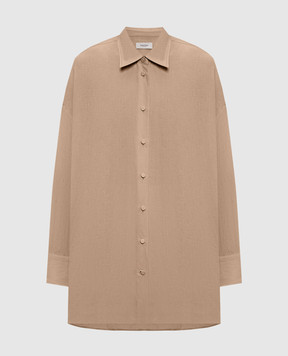 Agnona Brown linen shirt TD1113YU3049