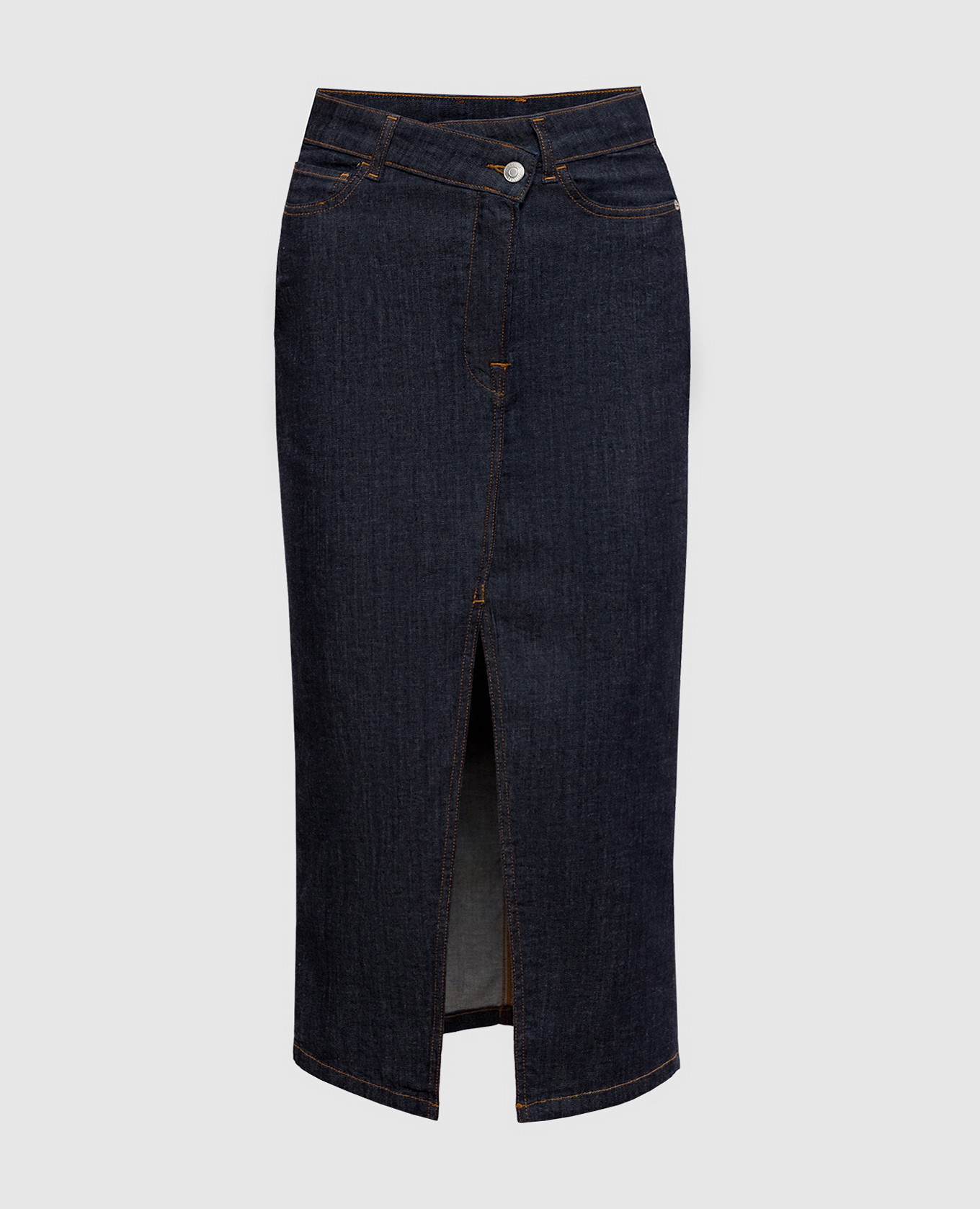 

Blue denim skirt with logo patch Twinset