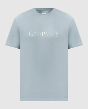 C.P. Company Blue T-shirt with logo print MTS085A005100W