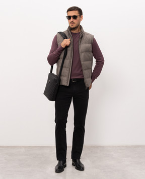 Stefano Ricci Burgundy wool jumper with logo monogram K303025G01F26345