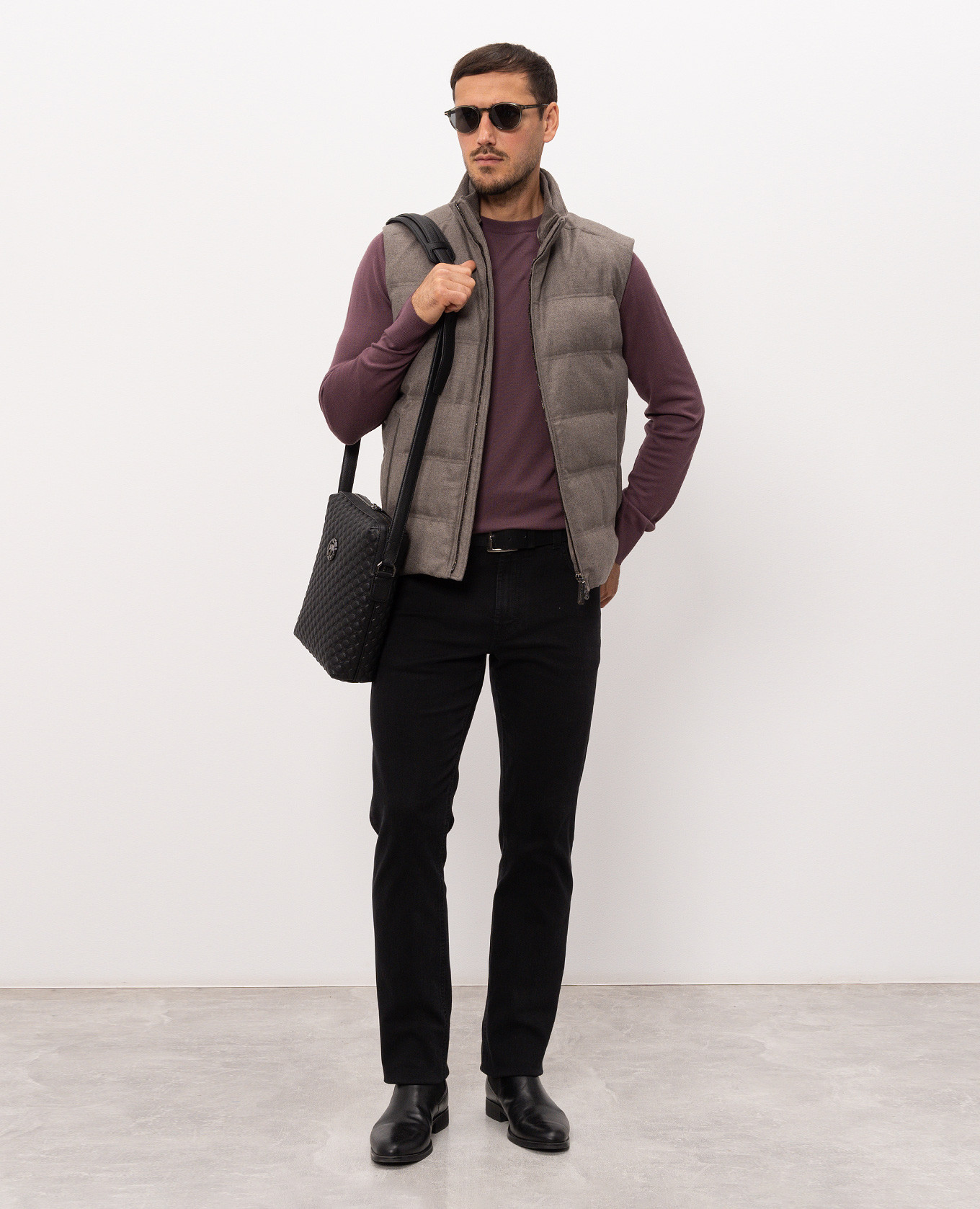 Burgundy wool jumper with logo monogram Stefano Ricci 2