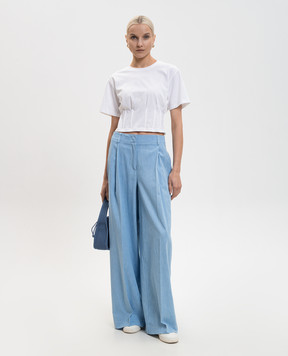 Twinset White cropped corset style T-shirt 261TT2440