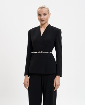 Max Mara Black double-breasted jacket MSTQUINOA with belt MSTQUINOA