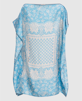 MANTERO 1902 Mary blue silk kaftan dress 0238A0030G0879U