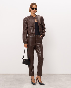 Twinset Brown pants with textured logo 262TP2053
