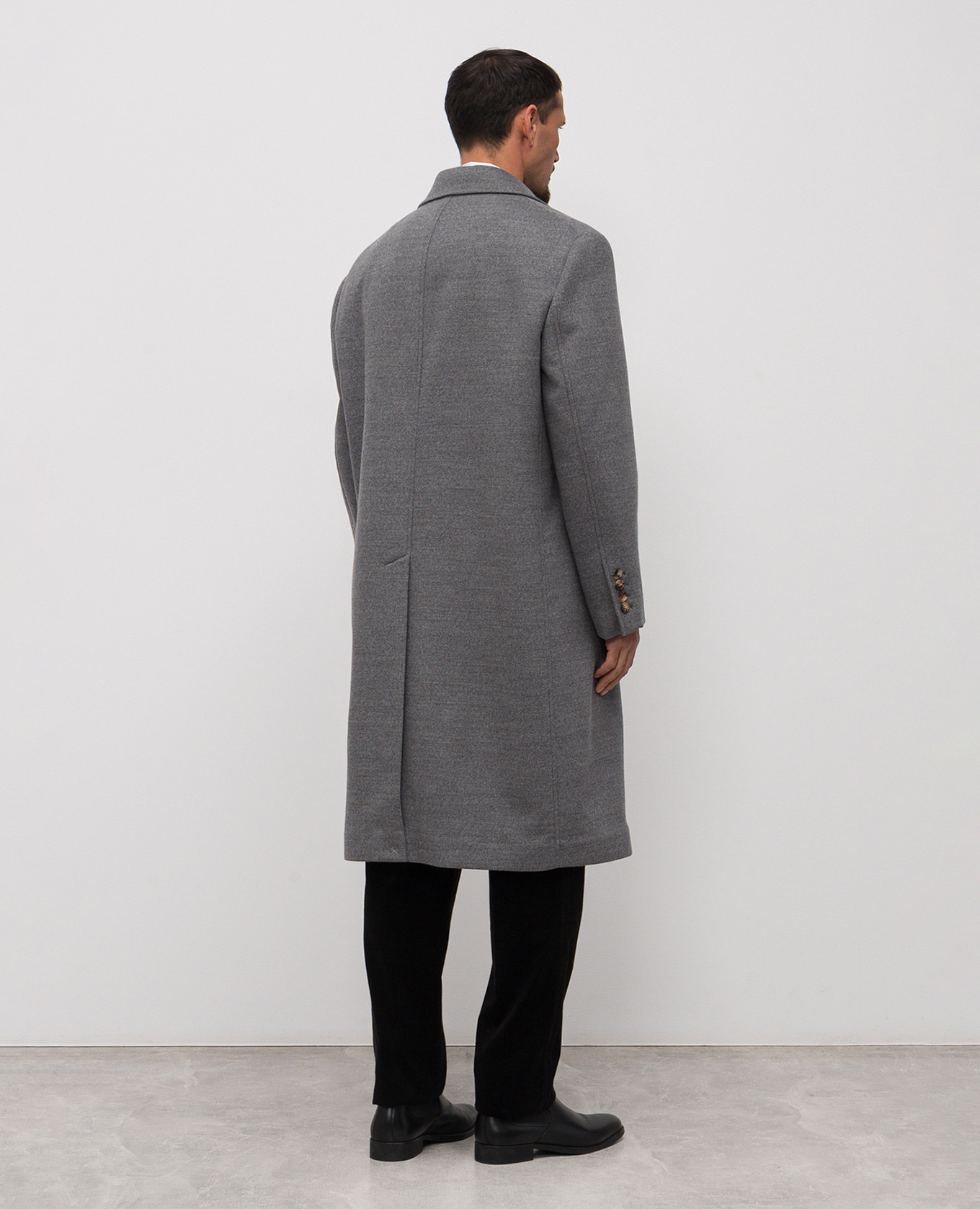 Gray wool coat Brunello Cucinelli 4