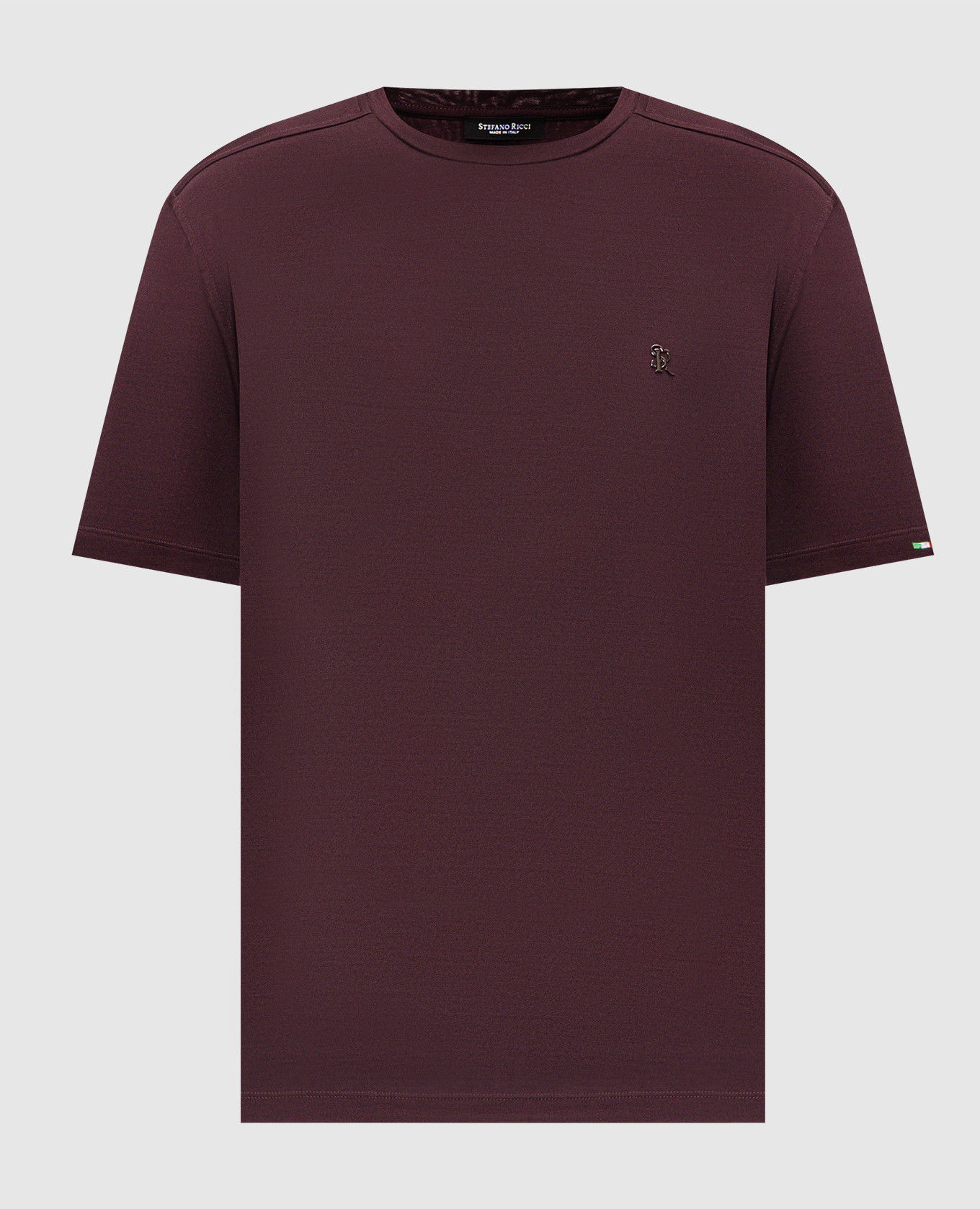 Burgundy T-shirt with logo embroidery