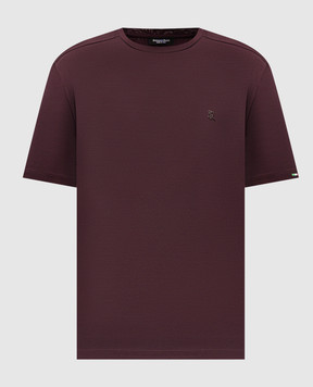 Stefano Ricci Burgundy T-shirt with logo embroidery MNH6105140TE0001