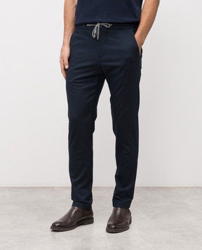 Marco Pescarolo Blue cashmere and silk pants CARACCIOLO5324
