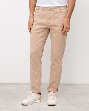 Brunello Cucinelli Beige jeans with embroidered emblem M277PD3210