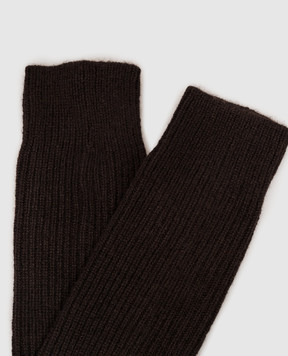 LISA YANG Dark brown cashmere socks Zera 4025100