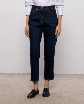 Peserico Blue jeans with logo patch A04525L32Q04360
