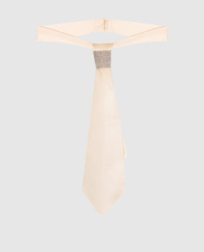 Peserico Beige tie with monil chain E3330506638
