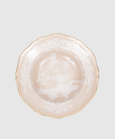 Beige porcelain soup plate