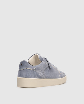 Canali Blue suede sneakers with logo RB01269491225