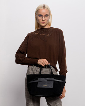 Gianni Chiarini Black suede Belty tote bag BS12695CMSTEMU