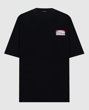Vetements Black T-shirt with print ME76TR228Bw