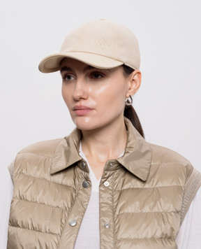 Peserico Beige combination cap with lurex A36218C0RCC778