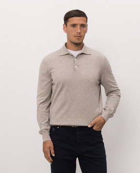 Brunello Cucinelli Beige cashmere polo shirt MQS00295