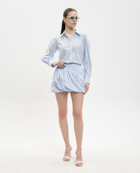 Twinset Blue striped shirt with lurex 261TE2081