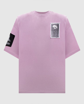 Balenciaga Pink T-shirt with branded patches A00497TUVP5