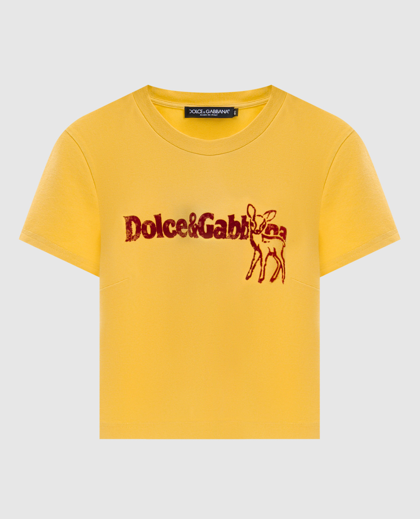 Yellow T-shirt with textured print Dolce&Gabbana