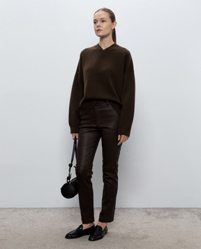 JOSEPH Lily brown cashmere and wool pullover JF010129