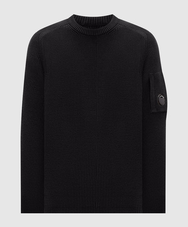 Black jumper with logo patch