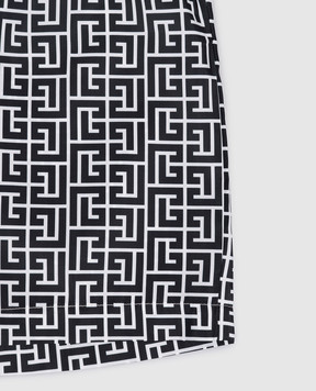 Balmain Children's black swim shorts with branded print BYCP39Z3782410