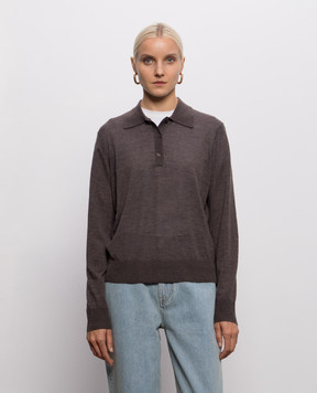 Loulou de Saison MILES brown cashmere polo shirt MILES