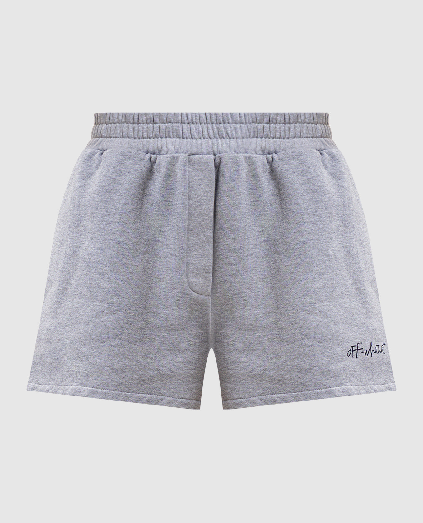 Graue melierte Shorts mit Logoprint