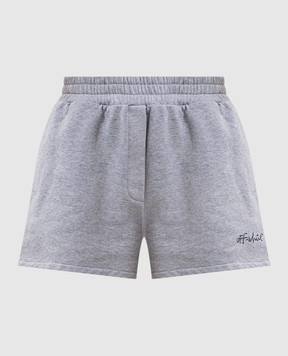 Off-White Grey melange shorts with logo print 2CI005S26FLE001