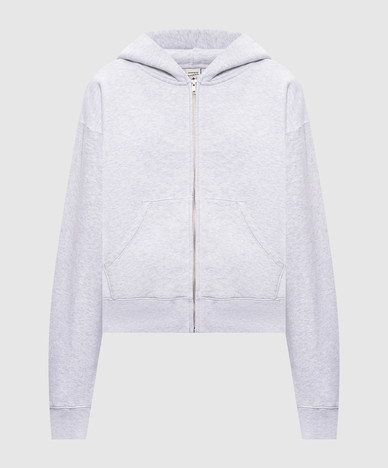 Grey insulated melange sports jacket with logo embroidery