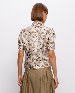 Max Mara Green printed silk blouse MXMLEALE