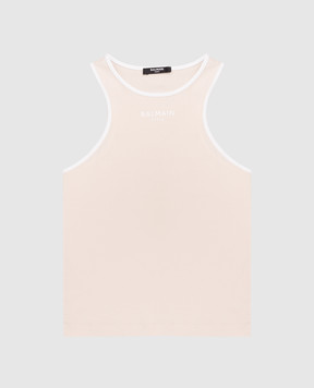 Balmain Children's beige T-shirt with logo BY8A12Z3277610