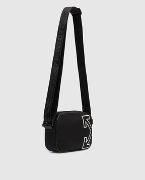 Off-White Black crossbody bag with contrast logo print OMNQ09EC99FAB001