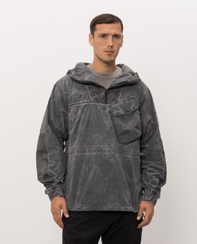 Stone Island Gray anorak with branded embroidery L2S15Q100035S00V1