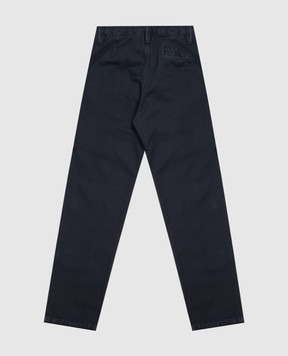Stone Island Children's blue pants with logo patch L2S163100002S010414